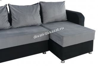 Угловой диван Рига-2 серо-черный