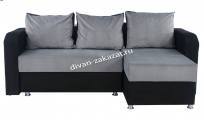 Угловой диван Рига-2 серо-черный