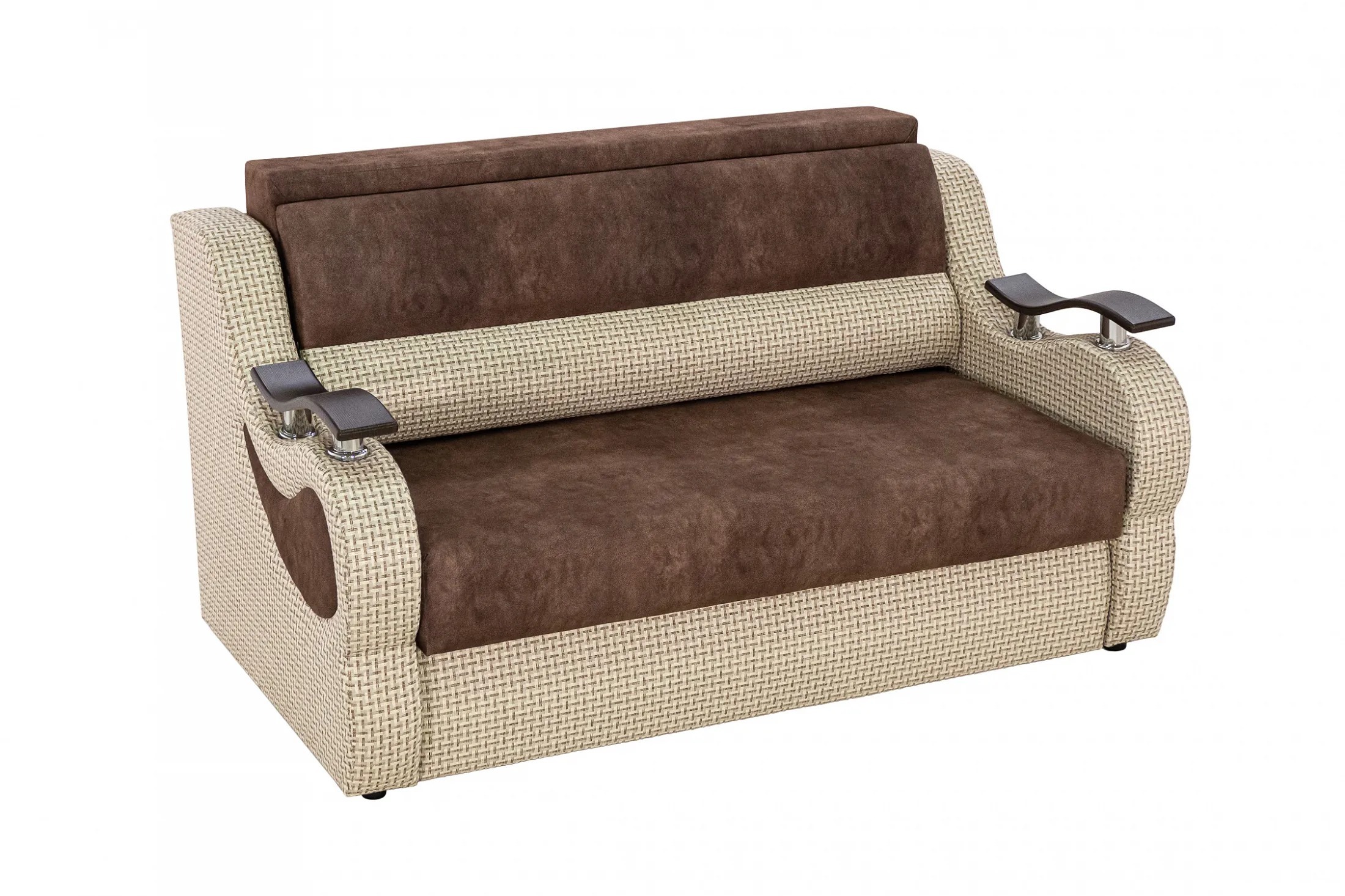 Диван выкатной Рим бежево-коричневый