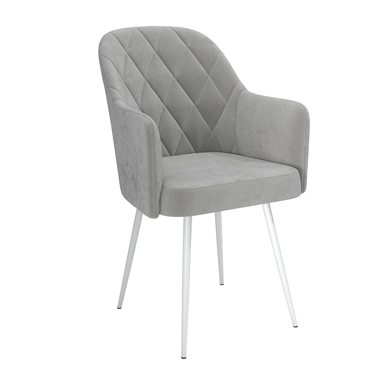 Стул Киото Т Грей (опора металл белый)