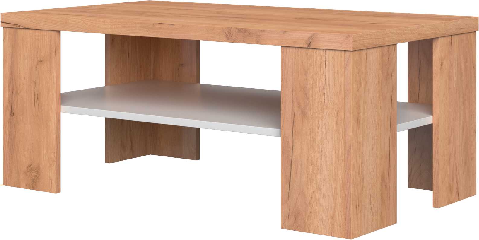 Стол журнальный Сицилия Белый Soft touch / Дуб крафт золотой