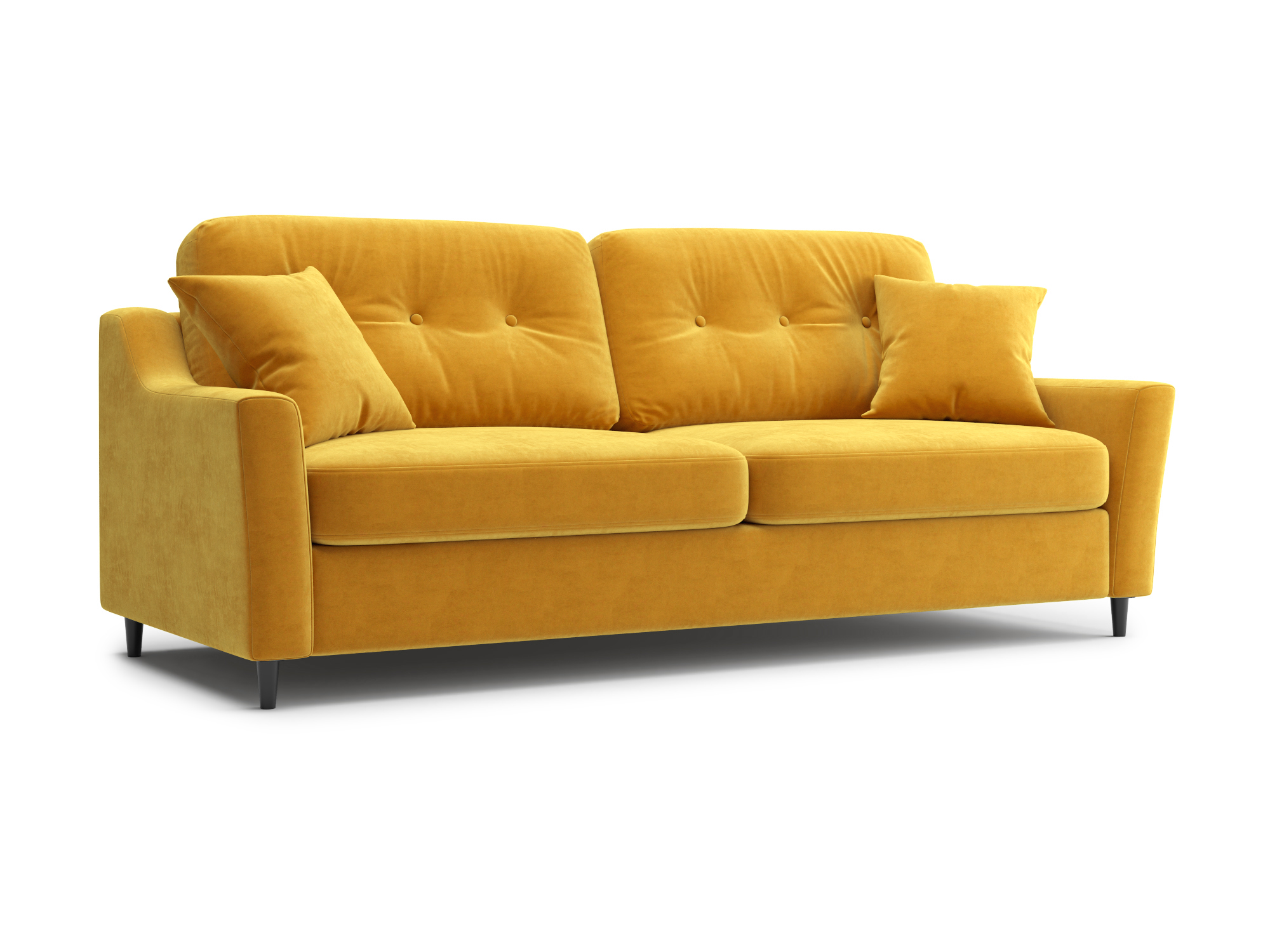 Диван-евротахта прямой Уно Velutto-56 желтый микровелюр