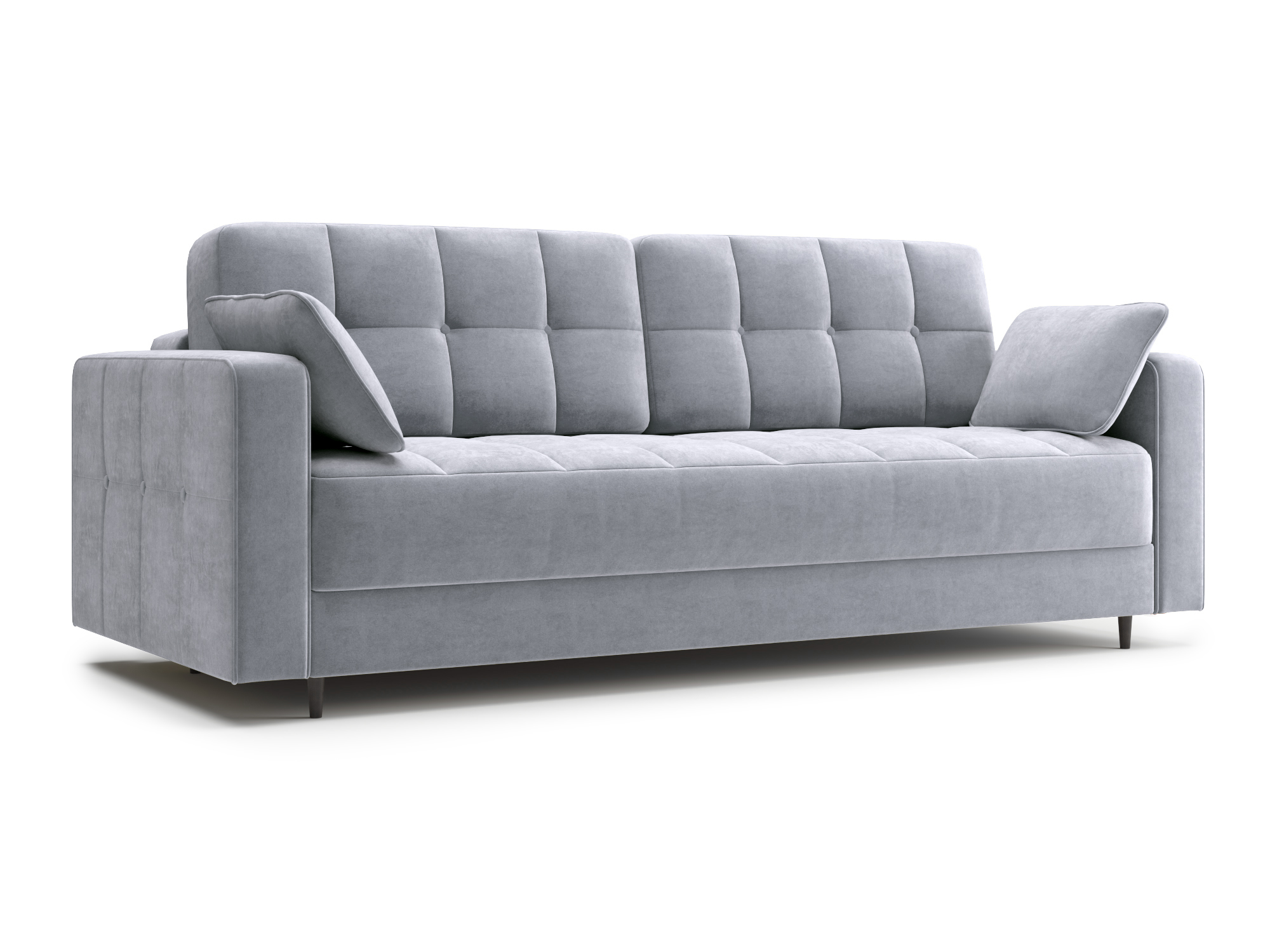 Диван-евротахта прямой Снеп Velutto-52 светло-серый микровелюр