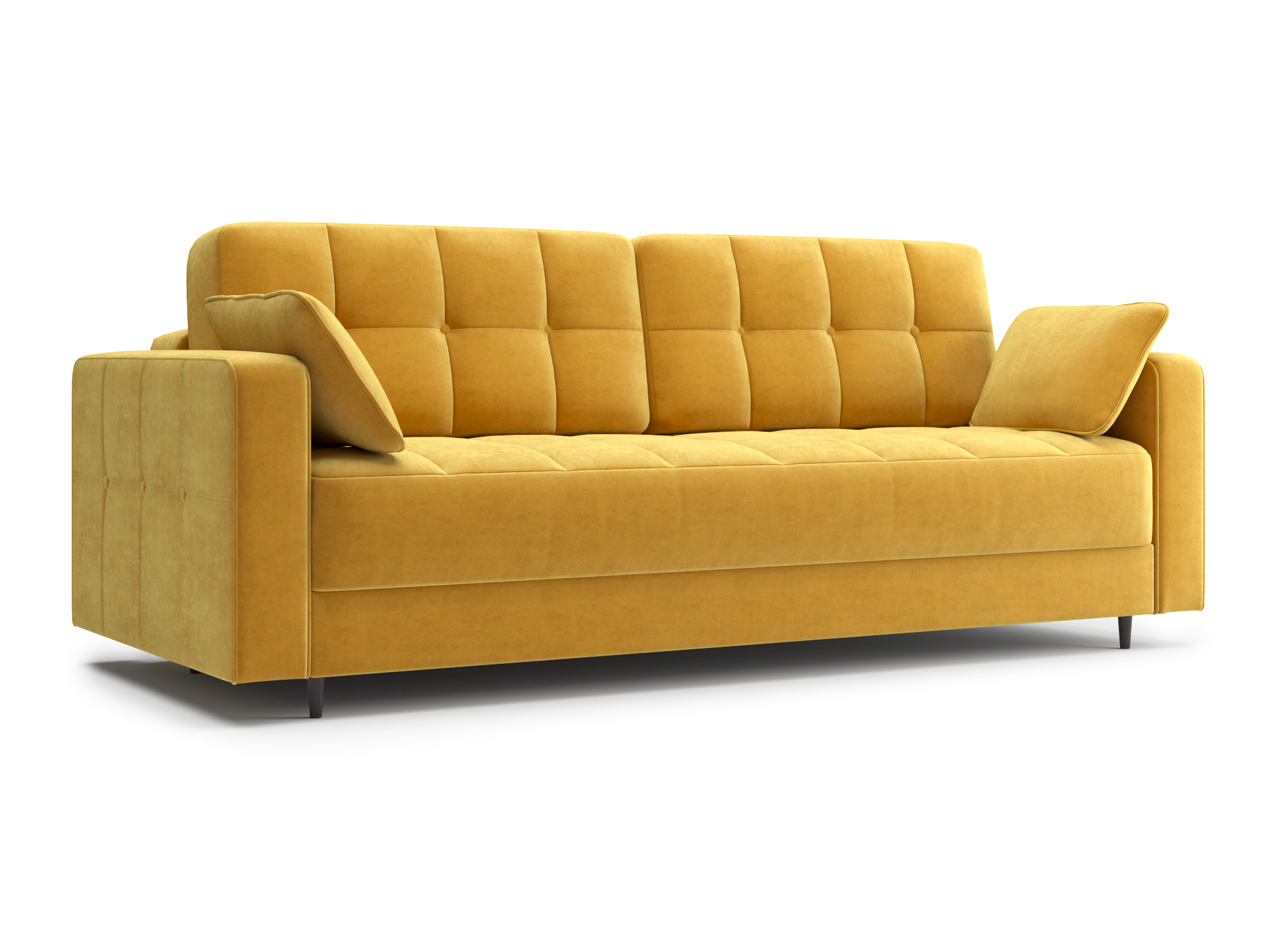 Диван-евротахта прямой Снеп Velutto-56 желтый микровелюр 