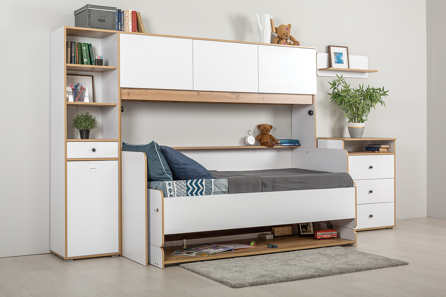 Модульная детская Вуди "Композиция №1"  Дуб золотой / Белый