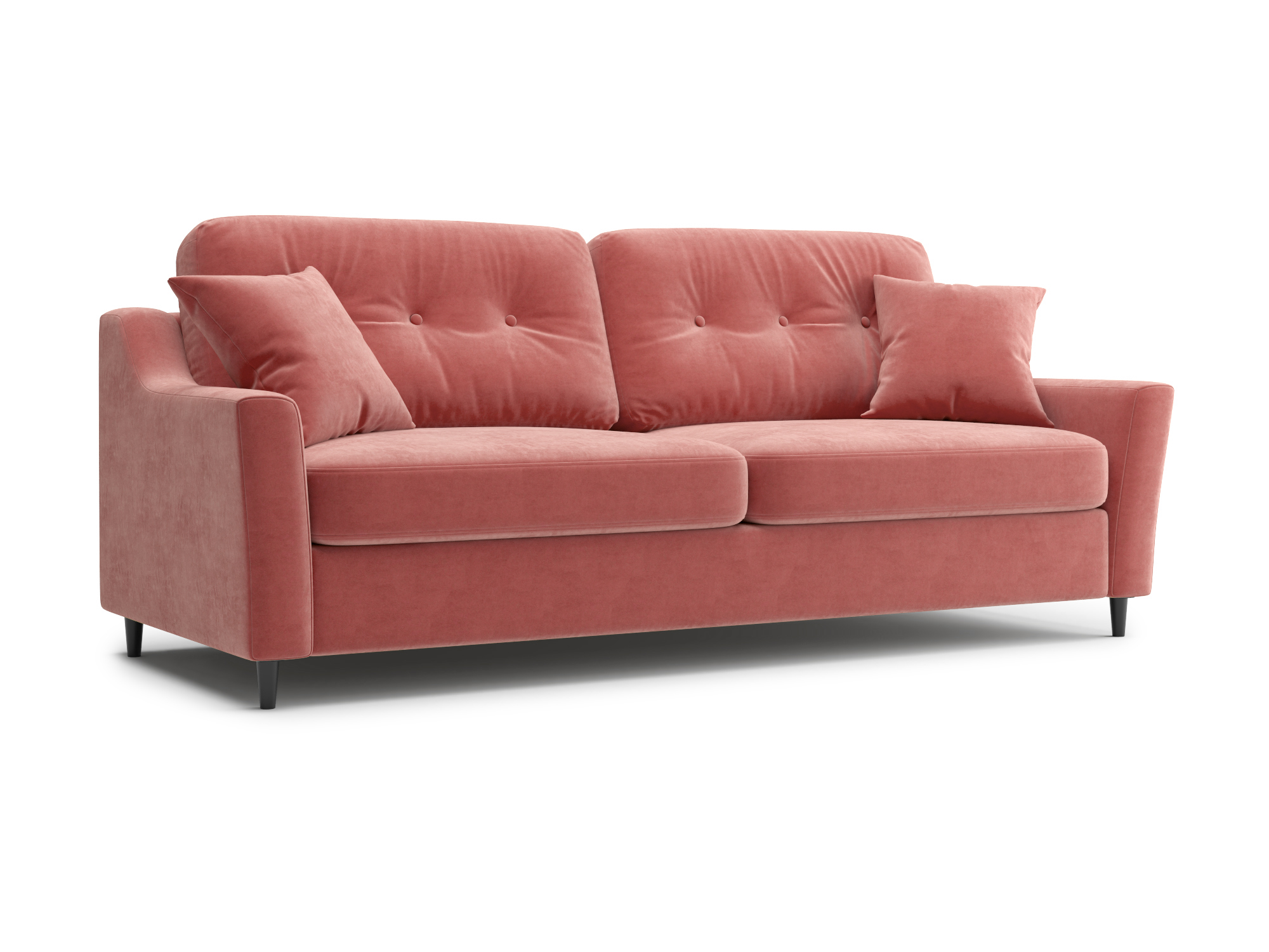 Диван-евротахта прямой Уно Velutto-55 коралловый микровелюр