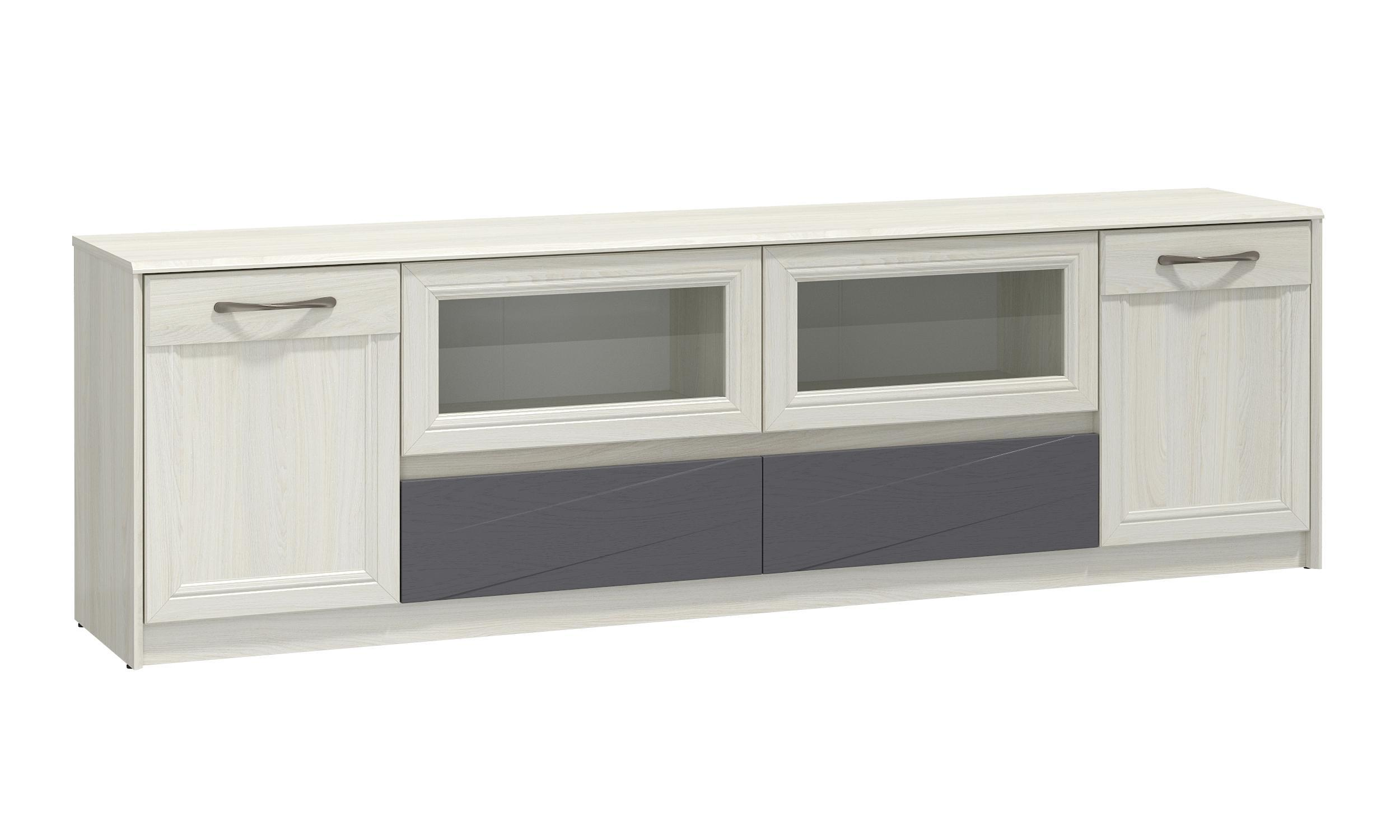 Тумба под ТВ 45.16-01 ЛИАНА ясень анкор светлый / Masa Decor ясень анкор светлый / ПВХ ясень анкор светлый / ПВХ ясень графит / профиль: Kroning ясень анкор светлый патина