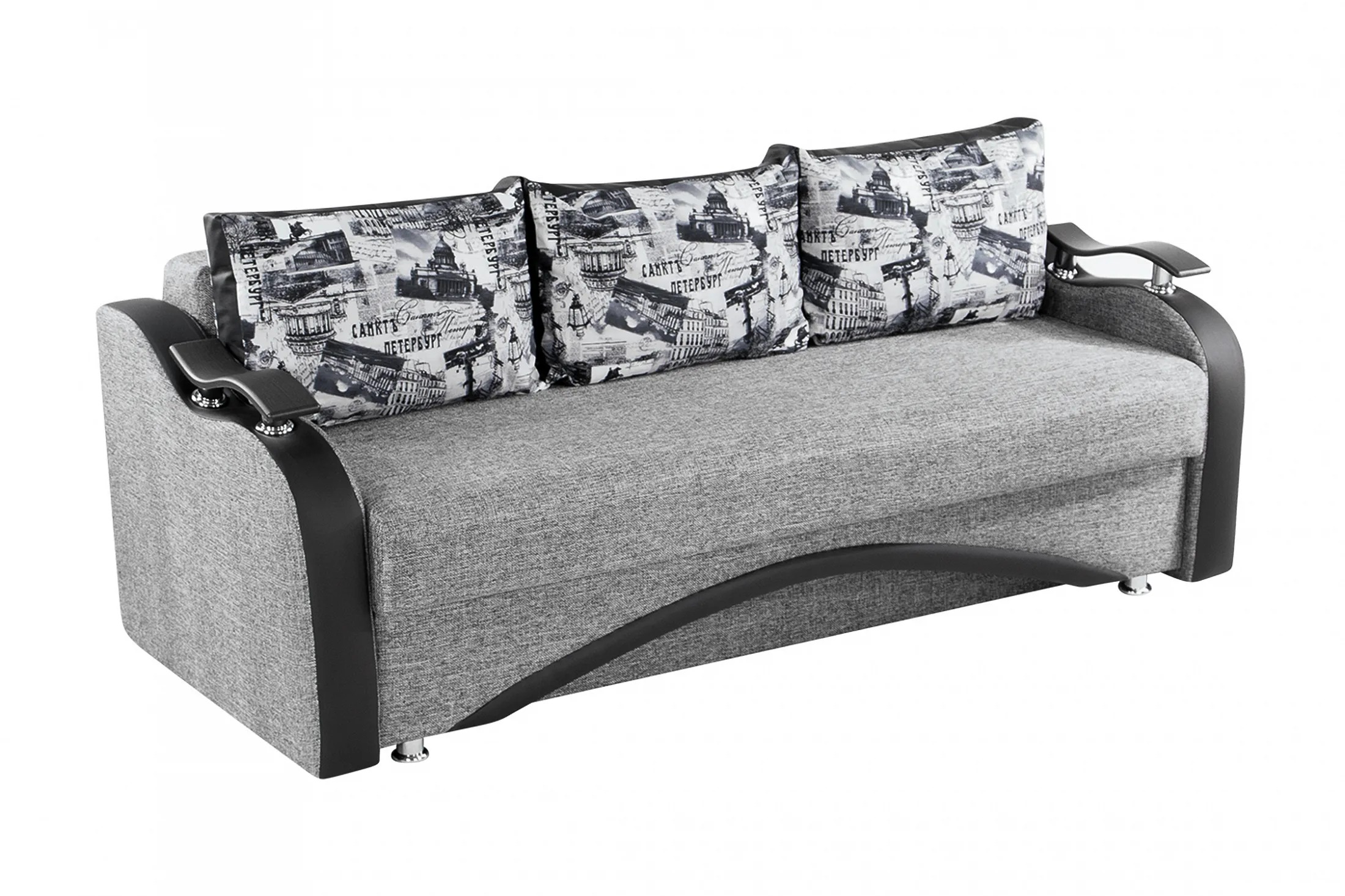 Диван-евротахта Лувр светло-серый СПБ