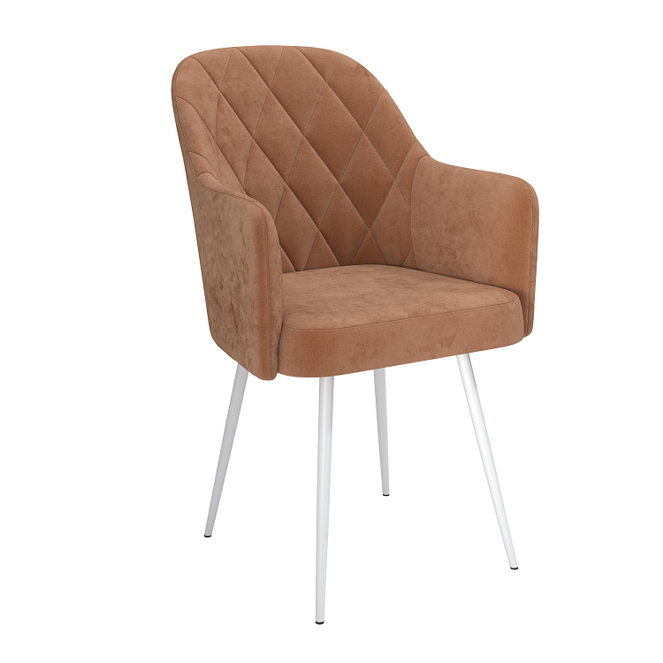 Стул Киото Т Корица (опора металл белый)