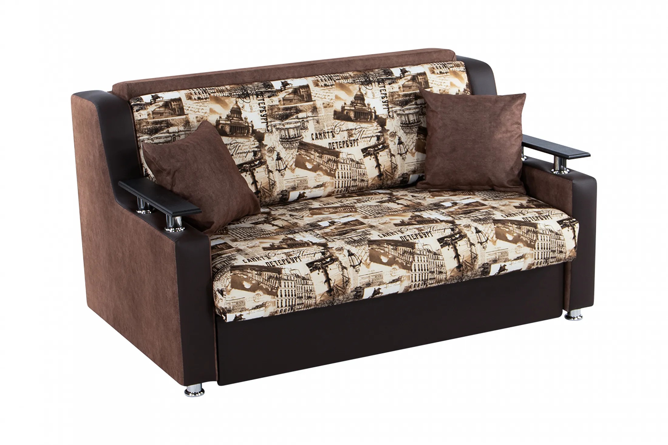 Диван выкатной Сити New СПБ коричневый