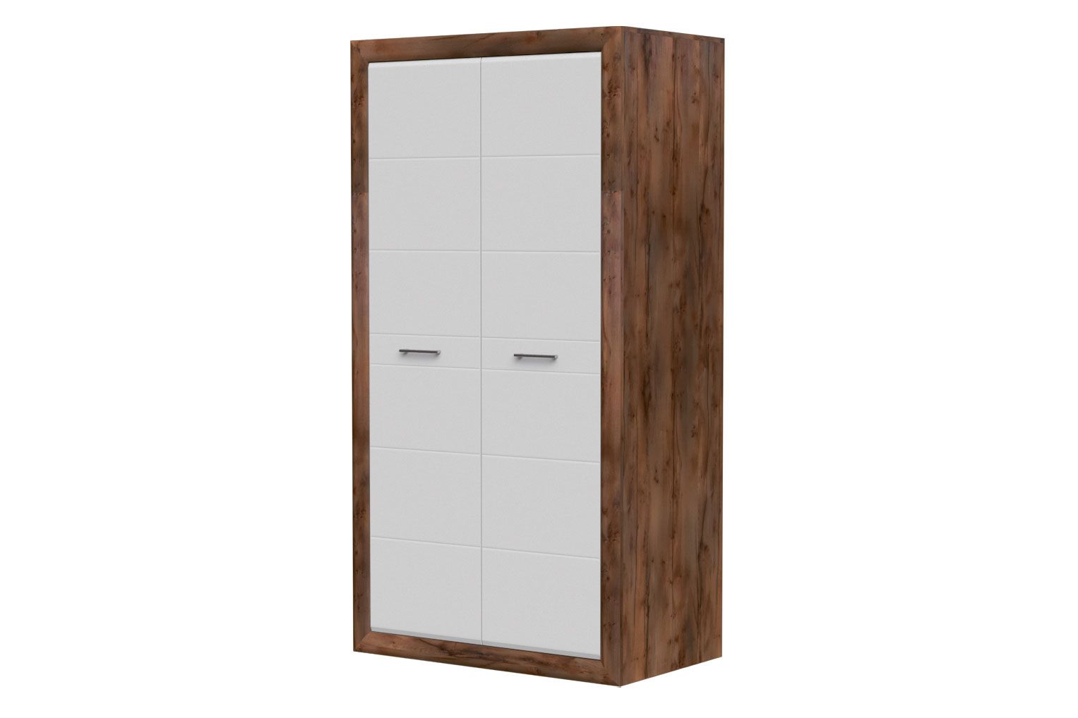 Шкаф 2-х створчатый Бергамо белый глянец / таксус с полками