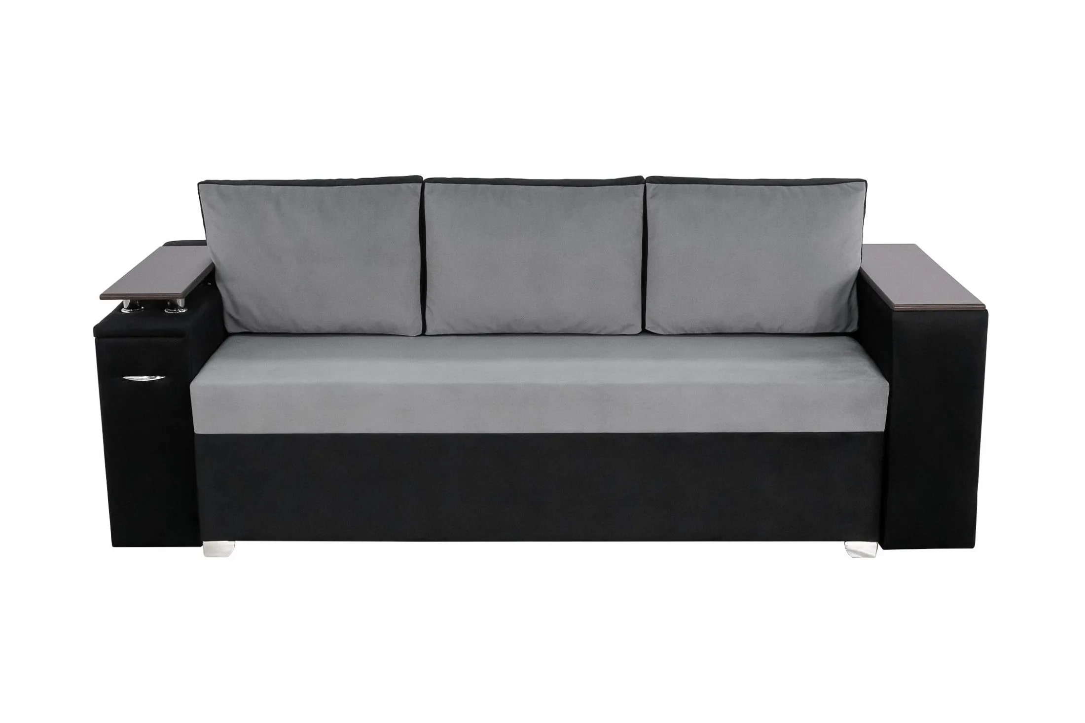 Диван-еврокнижка Евро бар серо-черный