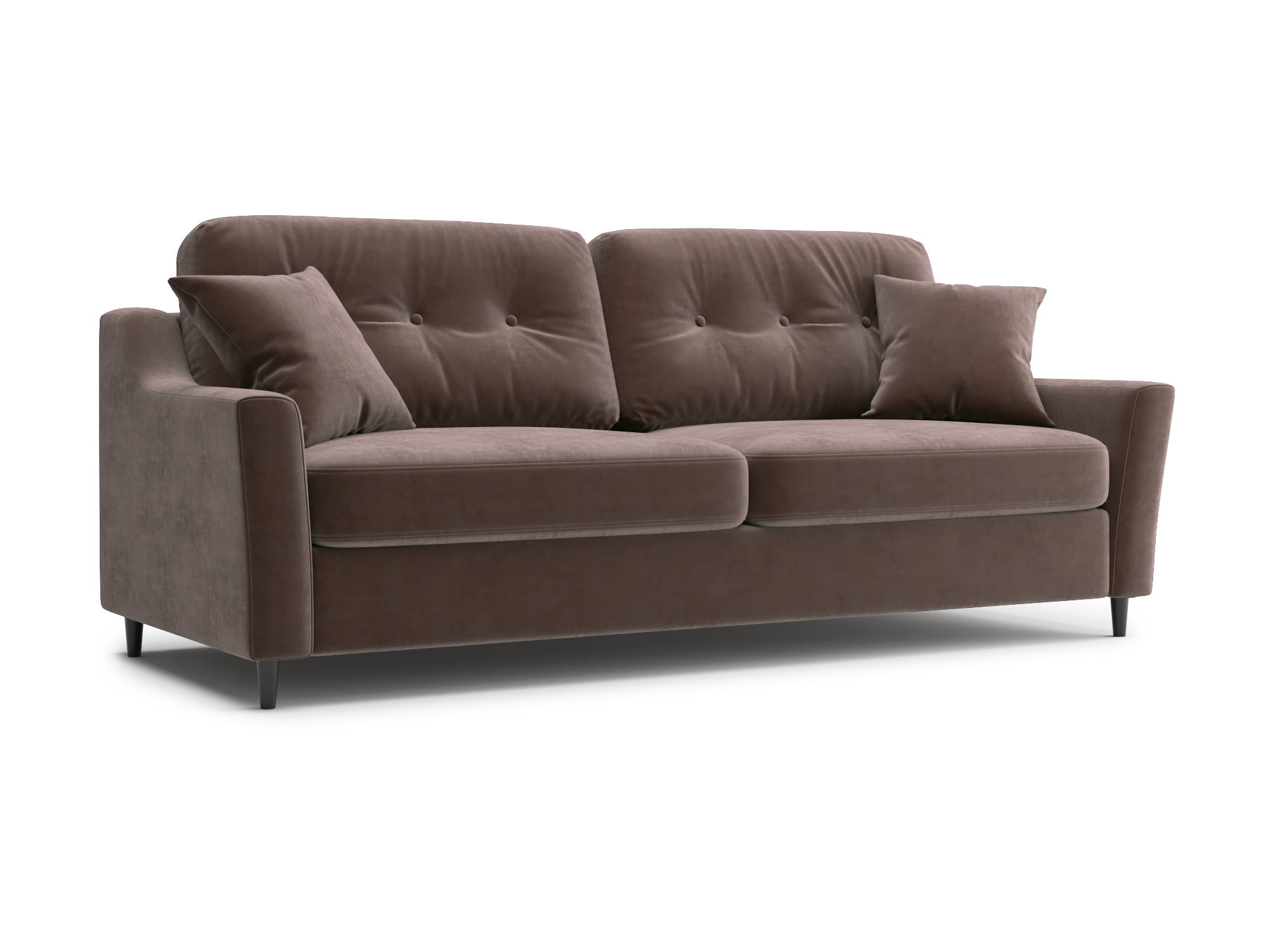 Диван-евротахта прямой Уно Velutto-23 коричневый микровелюр