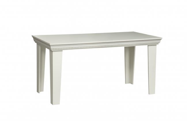 Стол обеденный ЭЛЬМИРА Белый/Белая кожа патина