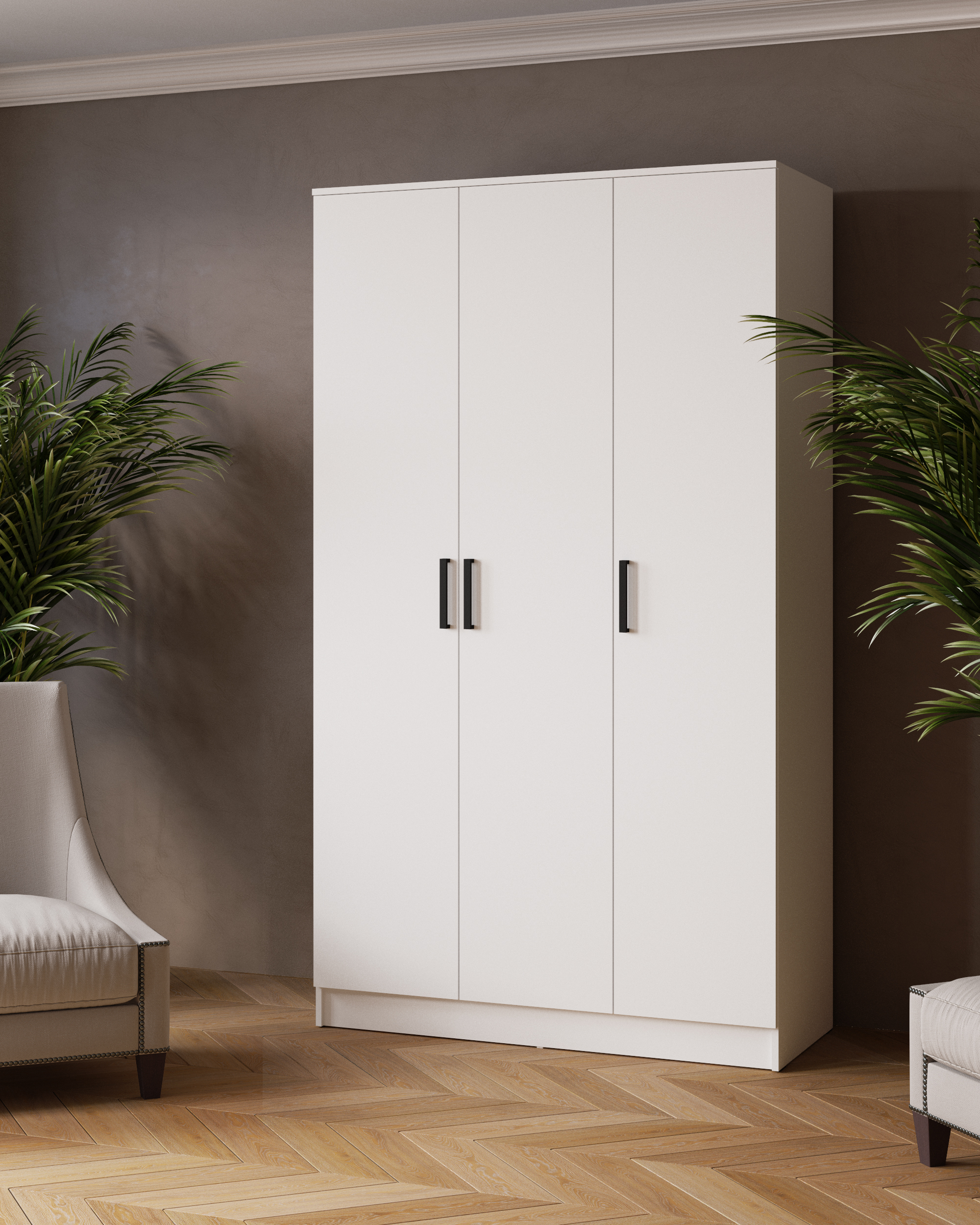 Распашной шкаф Ларс 1.2 без зеркала белый