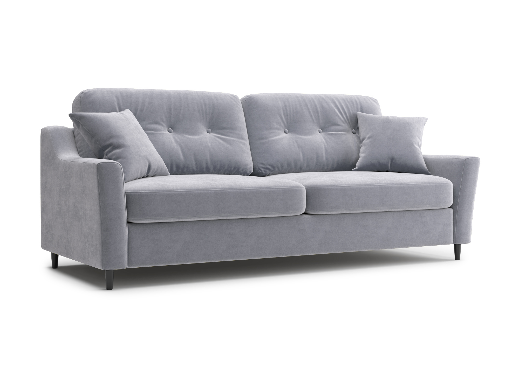 Диван-евротахта прямой Уно Velutto-52 светло-серый микровелюр